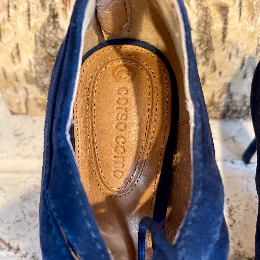 Corso Como Navy Lace-Up Heels - Picture 2 of 6